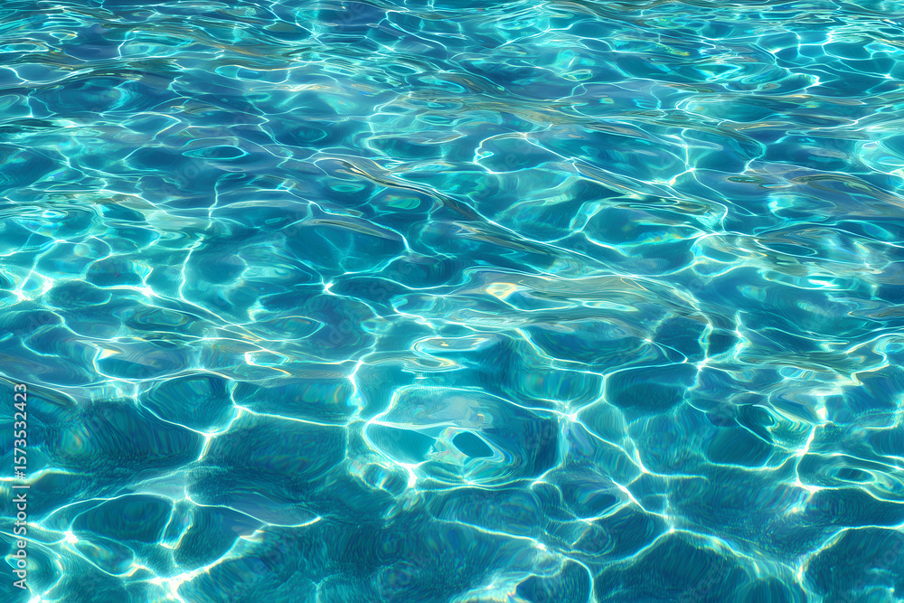 Obraz premium A close up view of shimmering turquoise water with light reflecting off of the surface of the water