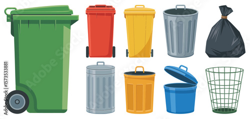 Various Types of Garbage and Waste Bins