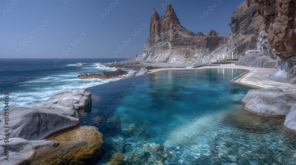 Natural volcanic pools at punta de teno tenerife Natural volcanic pools at punta de teno tenerife