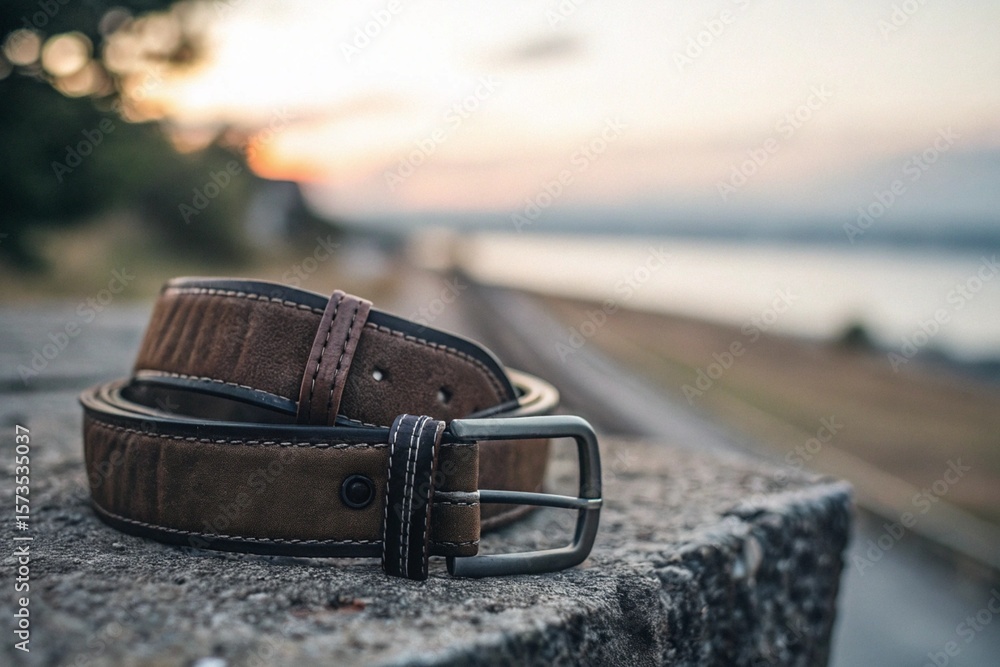 Fototapeta premium leather belt on the wall