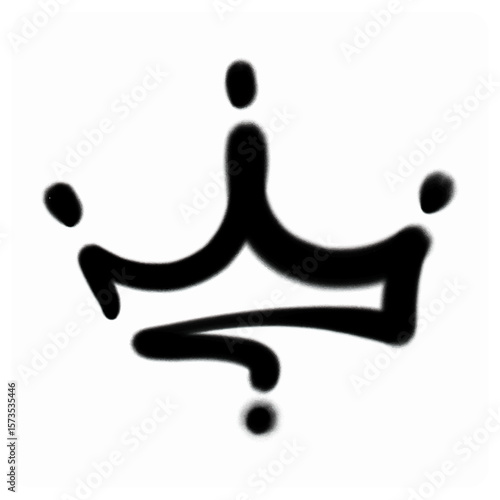 Bold Graffiti Style Spray Paint Crown Single Icon