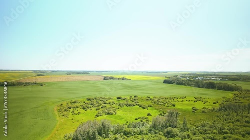 Wheat field and farm flyover