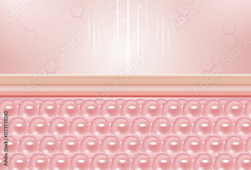 Skin rejuvenation, skin cells, Skin Repair, collagen serum, 3D illustration