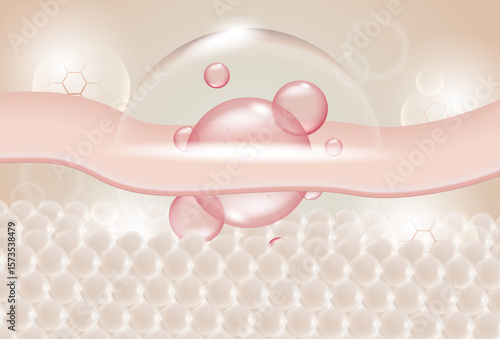 Vászonkép Moisturizer and hyaluronic acid with skin care with water droplets are absorbed
