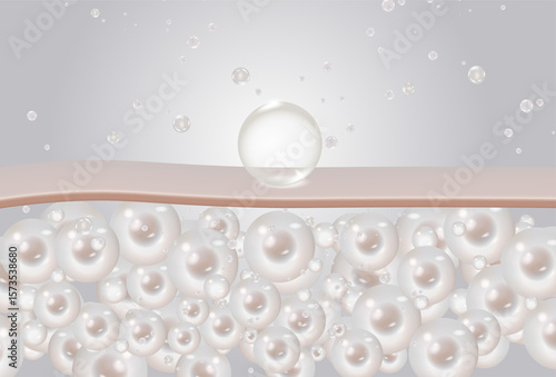 Valokuva Moisturizer and hyaluronic acid with skin care with water droplets are absorbed