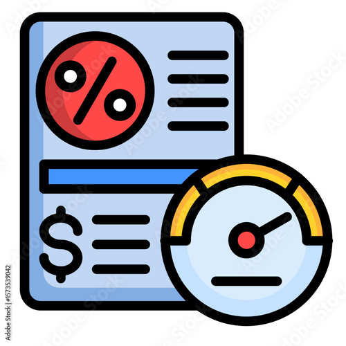 Credit History  Icon Element For Design
