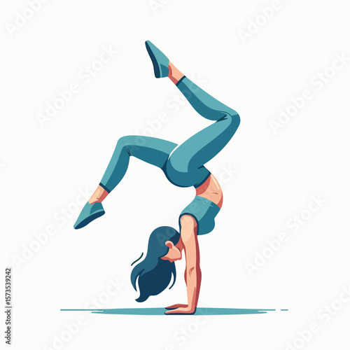 vector image of a person doing a handstand pose