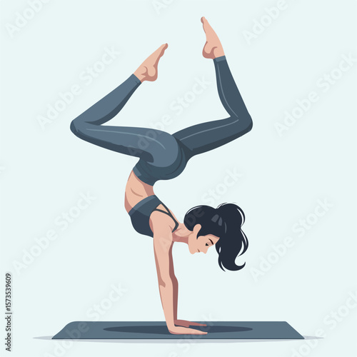 vector image of a person doing a handstand pose