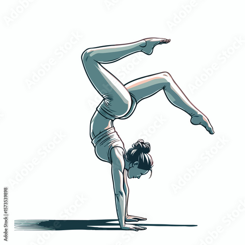 vector image of a person doing a handstand pose