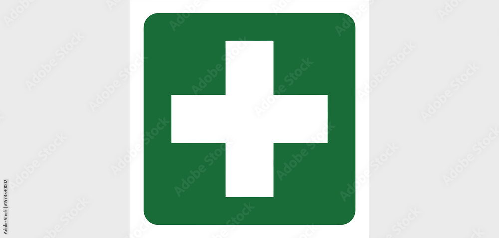 Fototapeta premium Green First Aid Symbol