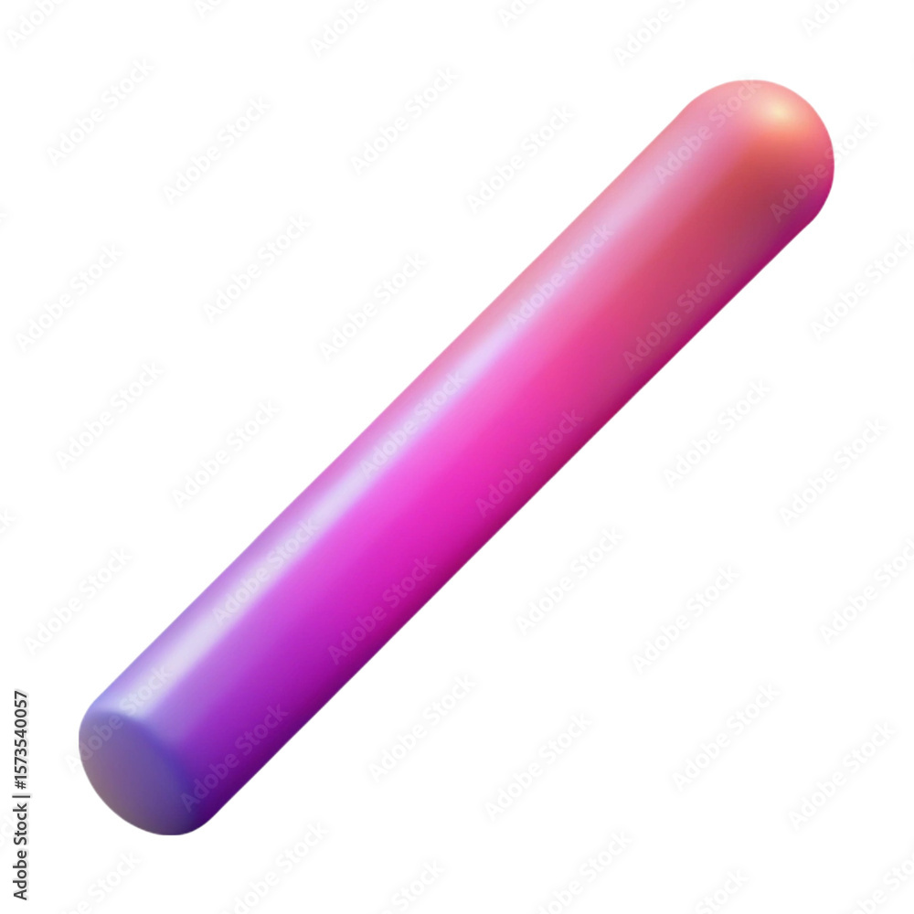 Gradient pink and purple cylinder illustration on black background ideal for creative projects