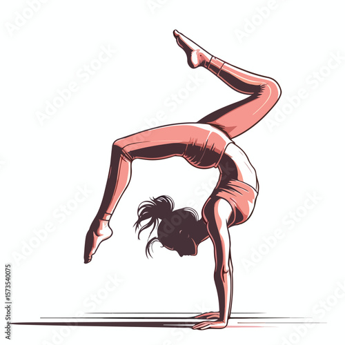 vector image of a person doing a handstand pose