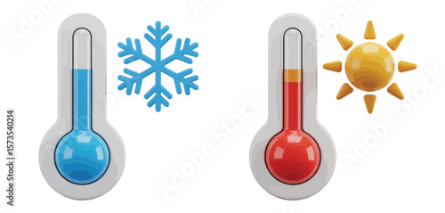 Thermometer Showing Hot and Cold Temperatures