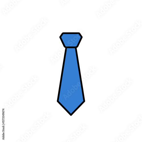 Free Download Blue Necktie Icon Bold Black Outline Simple Design - GFXLoad