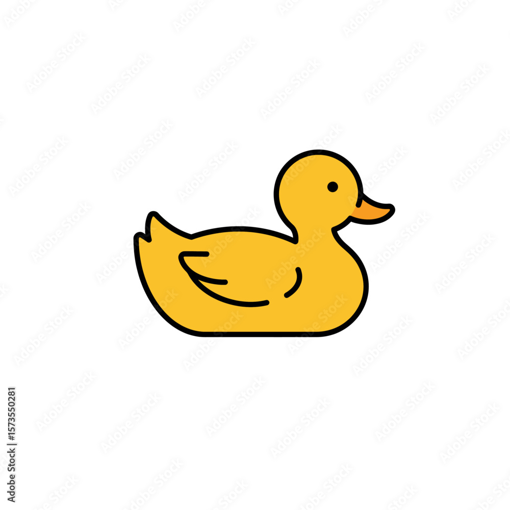 Duck Symbol Yellow Flat Icon Clear Animal Design Duck Symbol Yellow Flat Icon Clear Animal Design