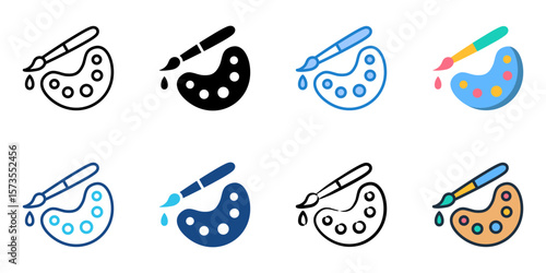 Paint icon set multiple style collection 
