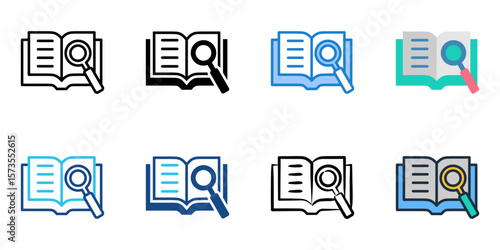 Thesaurus icon set multiple style collection 
