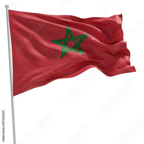 Illustration of Morocco Flag Waving in The Wind National Symbol