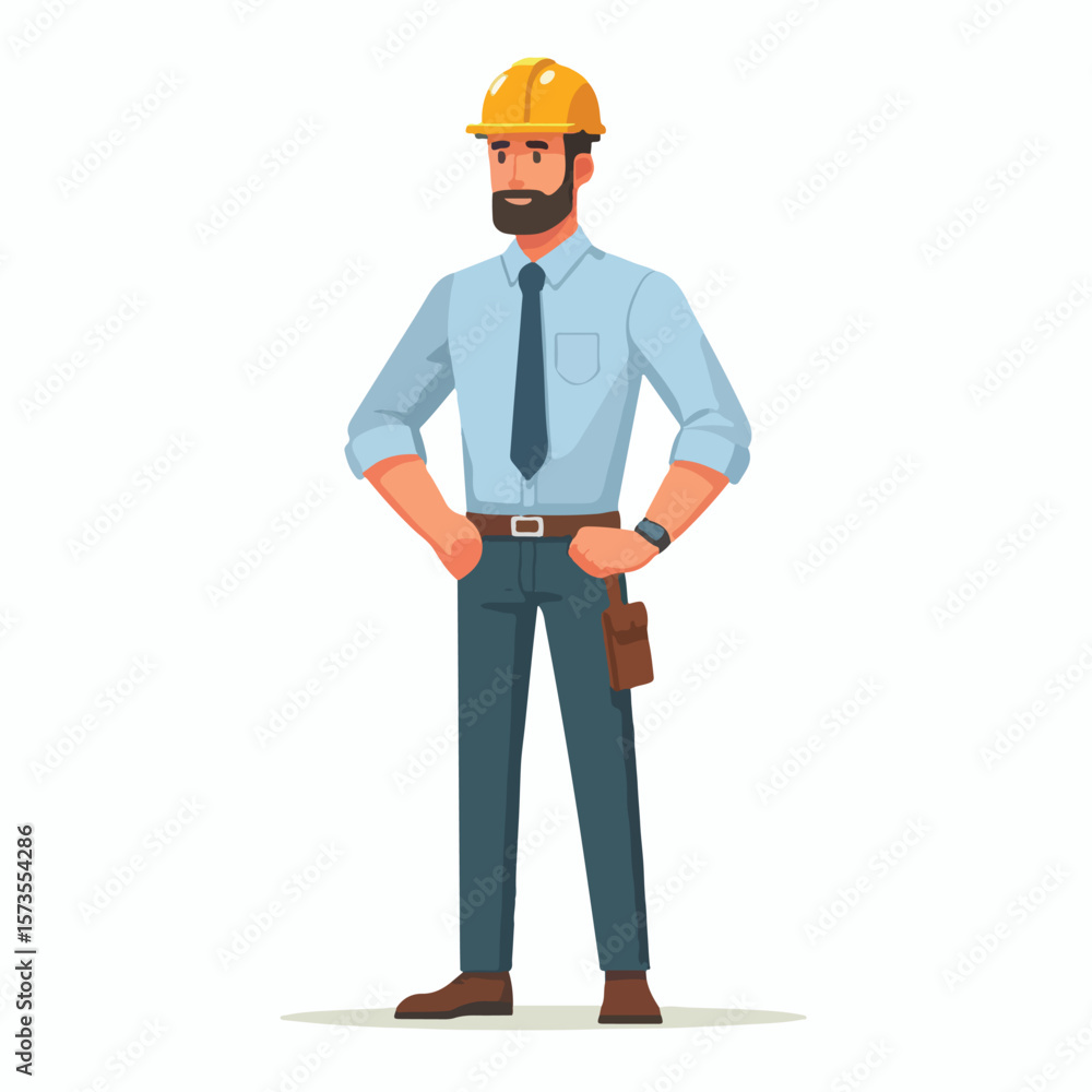 vector full body image of a male worker vector full body image of a male worker