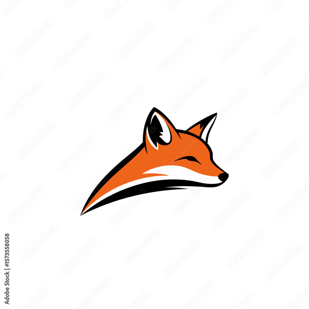 Obraz premium Sleek Fox Head Logo, Modern Animal Mascot Icon