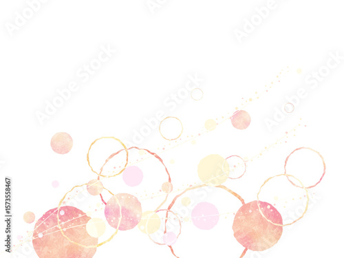 暖色の抽象的な丸の背景イラスト