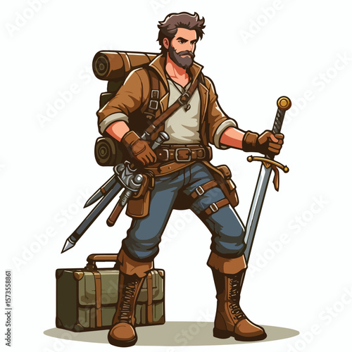 Wallpaper Mural vector full body image of an adventurer Torontodigital.ca