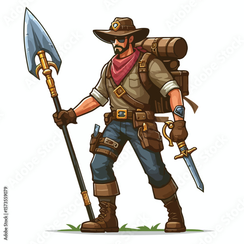 Wallpaper Mural vector full body image of an adventurer Torontodigital.ca