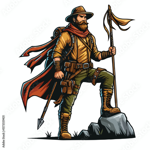 Wallpaper Mural vector full body image of an adventurer Torontodigital.ca