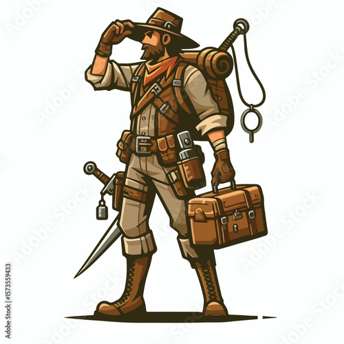 Wallpaper Mural vector full body image of an adventurer Torontodigital.ca