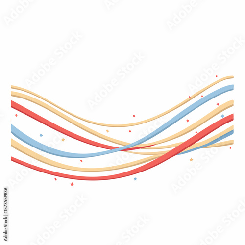 strands of ribbon that unravel lengthwise isolated for your design template
