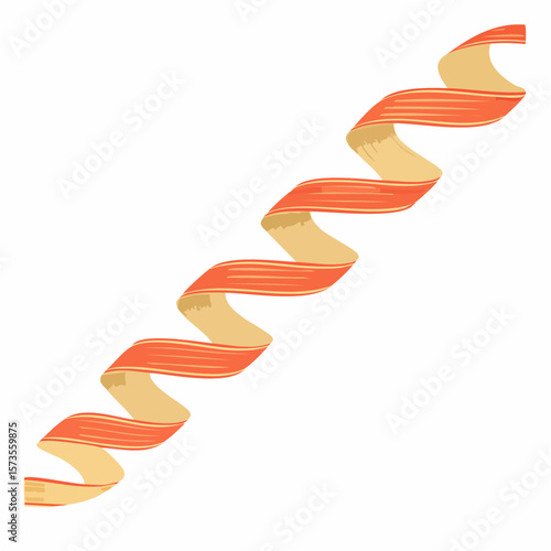 strands of ribbon that unravel lengthwise isolated for your design template