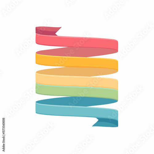 strands of ribbon that unravel lengthwise isolated for your design template