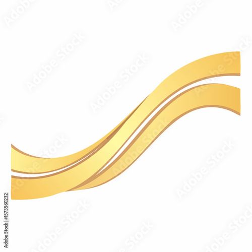 Wooden and golden ribbon bracelets on white background isolated for design use