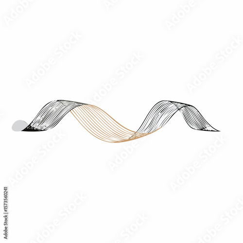 strands of ribbon that unravel lengthwise isolated for your design template