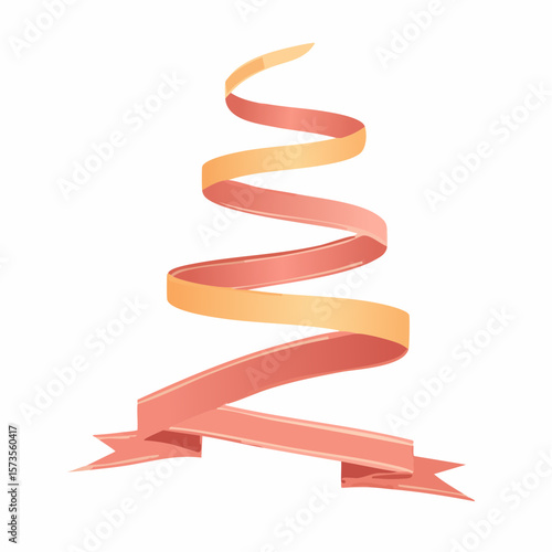 strands of ribbon that unravel lengthwise isolated for your design template
