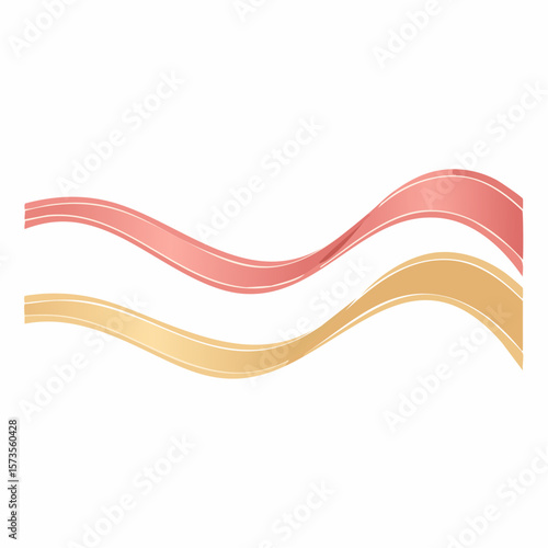 strands of ribbon that unravel lengthwise isolated for your design template