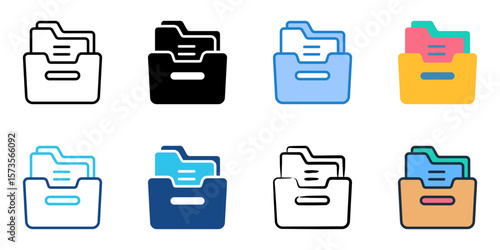 Folders icon set multiple style collection 
