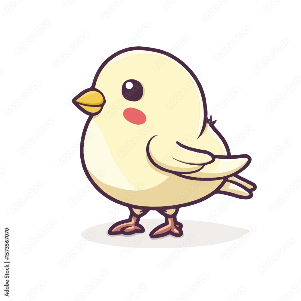 Cute Cartoon Chick with Delicate Lines and Pastel Colors Cute Cartoon Chick with Delicate Lines and Pastel Colors