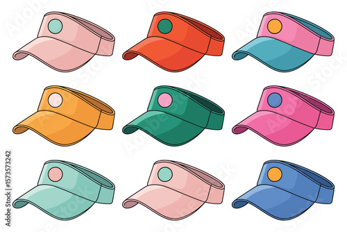 Collection of Colorful Visor Hats