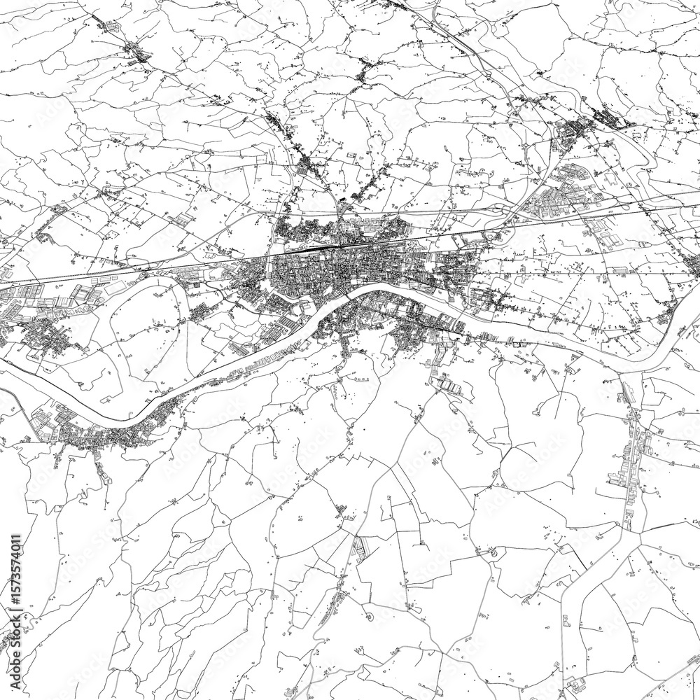 Fototapeta premium 3D illustration of city and urban in Empoli Italy