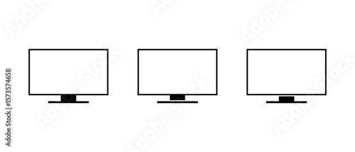 Smart TV icon in simple style. Modern flat screen television symbol