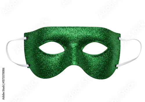 Illustration of Sparkling Green Eye Mask for Masquerade Party Decoration