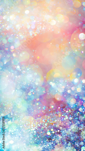 Rainbow of sparkling glitter creating mystical and vibrant spectrum of colors...