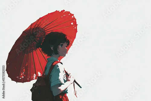 Anime isolated on white background