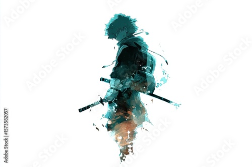 Anime isolated on white background