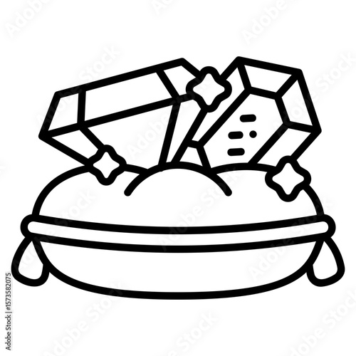 Jewelry On Pillow vector icon. Jewelry icon line style. perfect use for logo, presentation, website, and more. modern icon design outline style