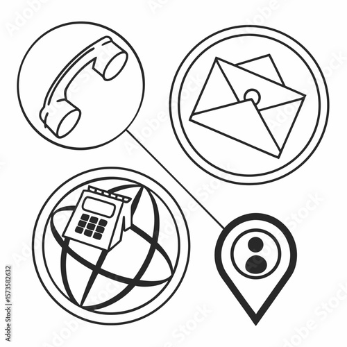 Contact methods icons illustration