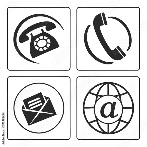Contact methods icons collection