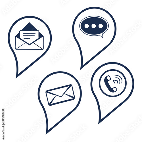 Contact methods icons set
