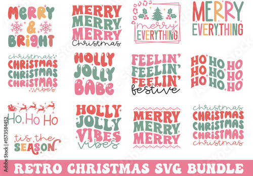 Retro Christmas SVG Bundle Funny Holiday Quote Designs